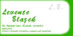 levente blazek business card